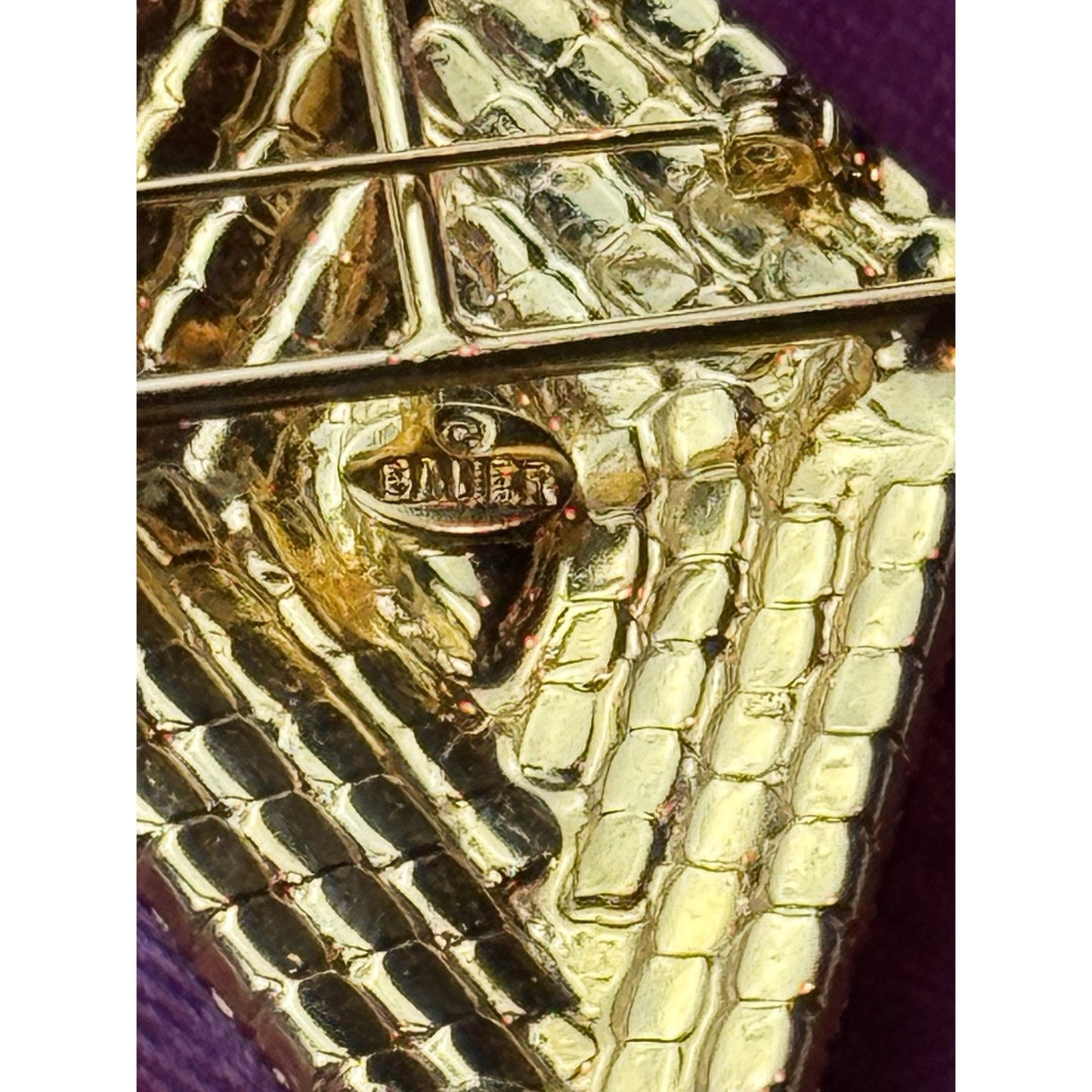 Vintage Kite Brooch BAUER Pink Rhinestone Goldtone Dangle 2.75” x 1.5”