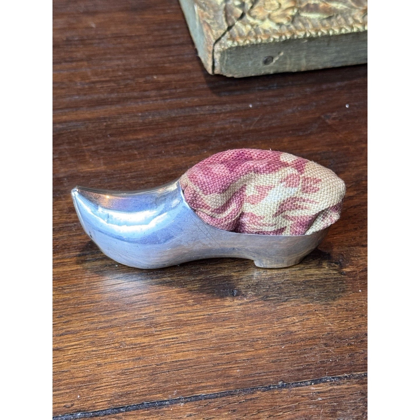 Vintage Sterling Silver Shoe Pin Cushion 3.5” Weighted Sewing Collectible