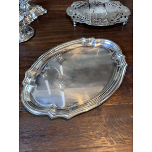 Vintage Silverplate Vanity Tray Made in Italy Chippendale Style Dresser Tray 13”