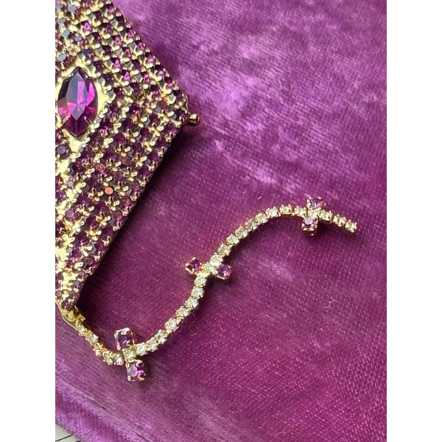 Vintage Kite Brooch BAUER Pink Rhinestone Goldtone Dangle 2.75” x 1.5”
