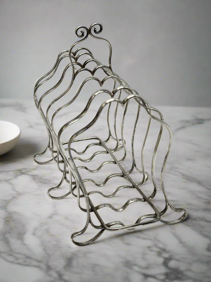 Antique Style Toast Rack 6 Slices GORHAM STERLING SILVER LION ANCHOR G HALLMARK