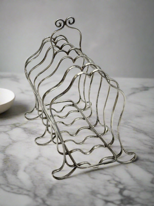 Antique Style Toast Rack 6 Slices GORHAM STERLING SILVER LION ANCHOR G HALLMARK