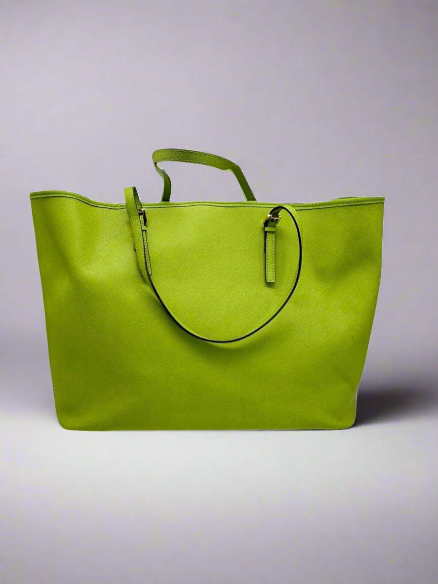 Michael Kors Lime Green Leather Jet Set Travel Tote ($300