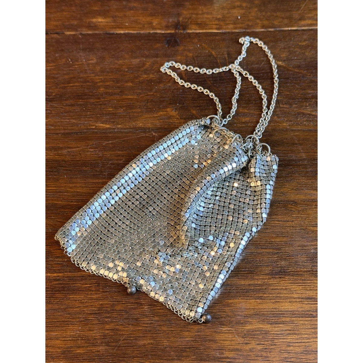 Antique Chatelaine Purse MESH Drawstring Reticule Ca. 1920s Art Deco