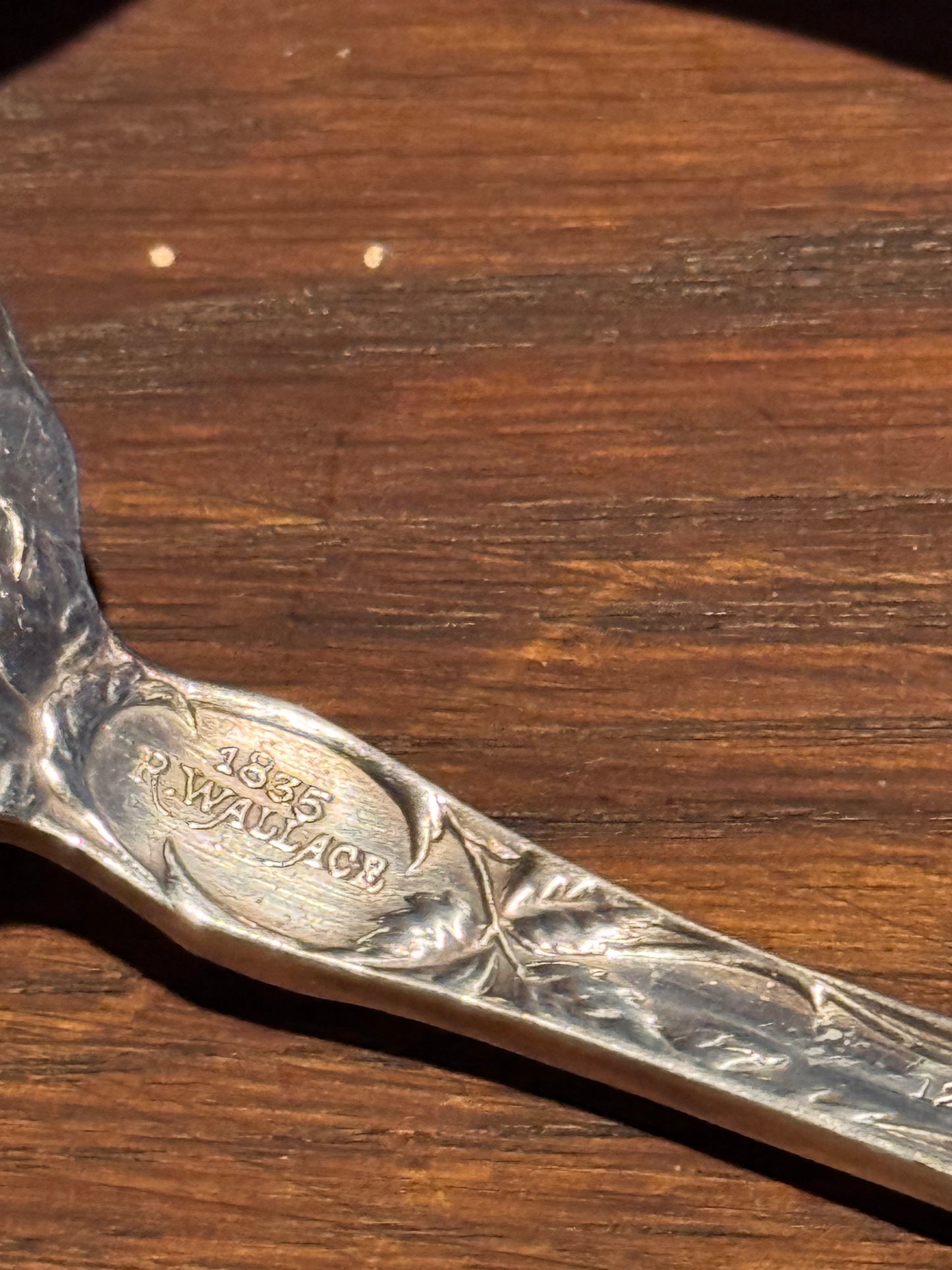 Antique Wallace Silverplate Serving Set Myrtle Engraved Spoon Fork Floral