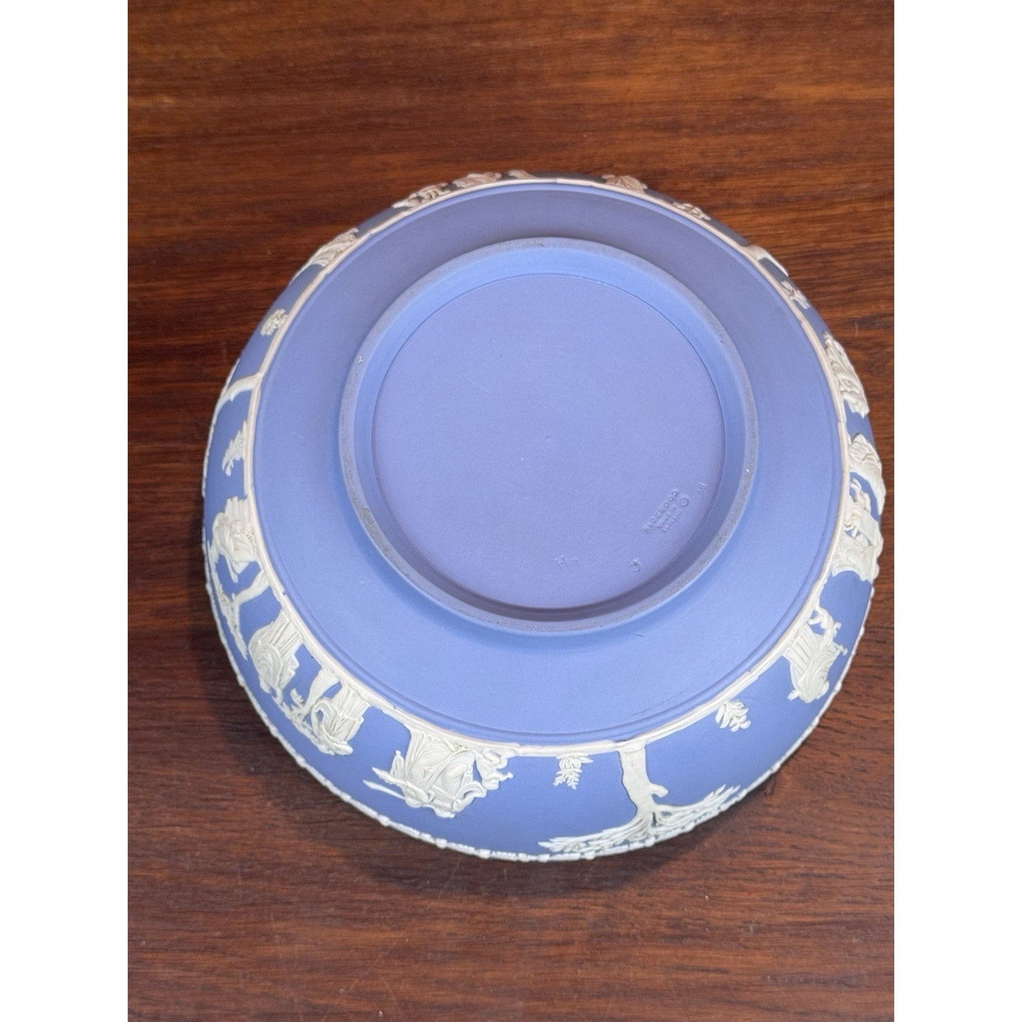 Vintage Wedgwood Jasperware Bowl Blue White Classical Figures England 8”