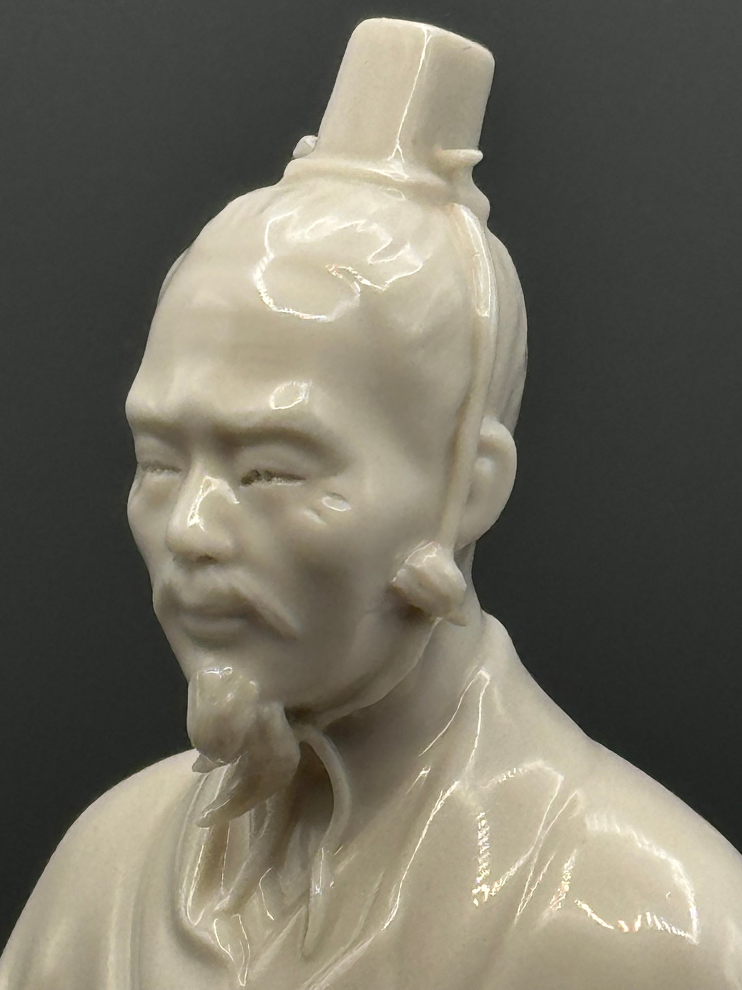 Vintage Blanc de Chine Scholar Figurine Standing Chinese Gentleman 11”
