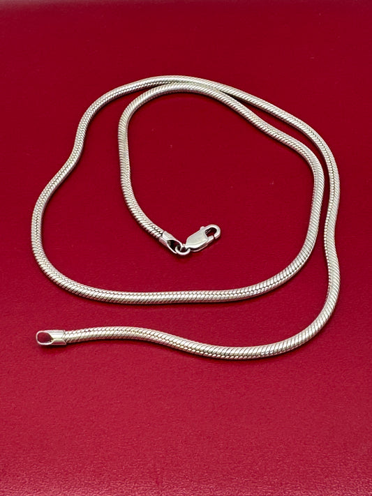 Vintage Sterling Snake Link Necklace 21.5”