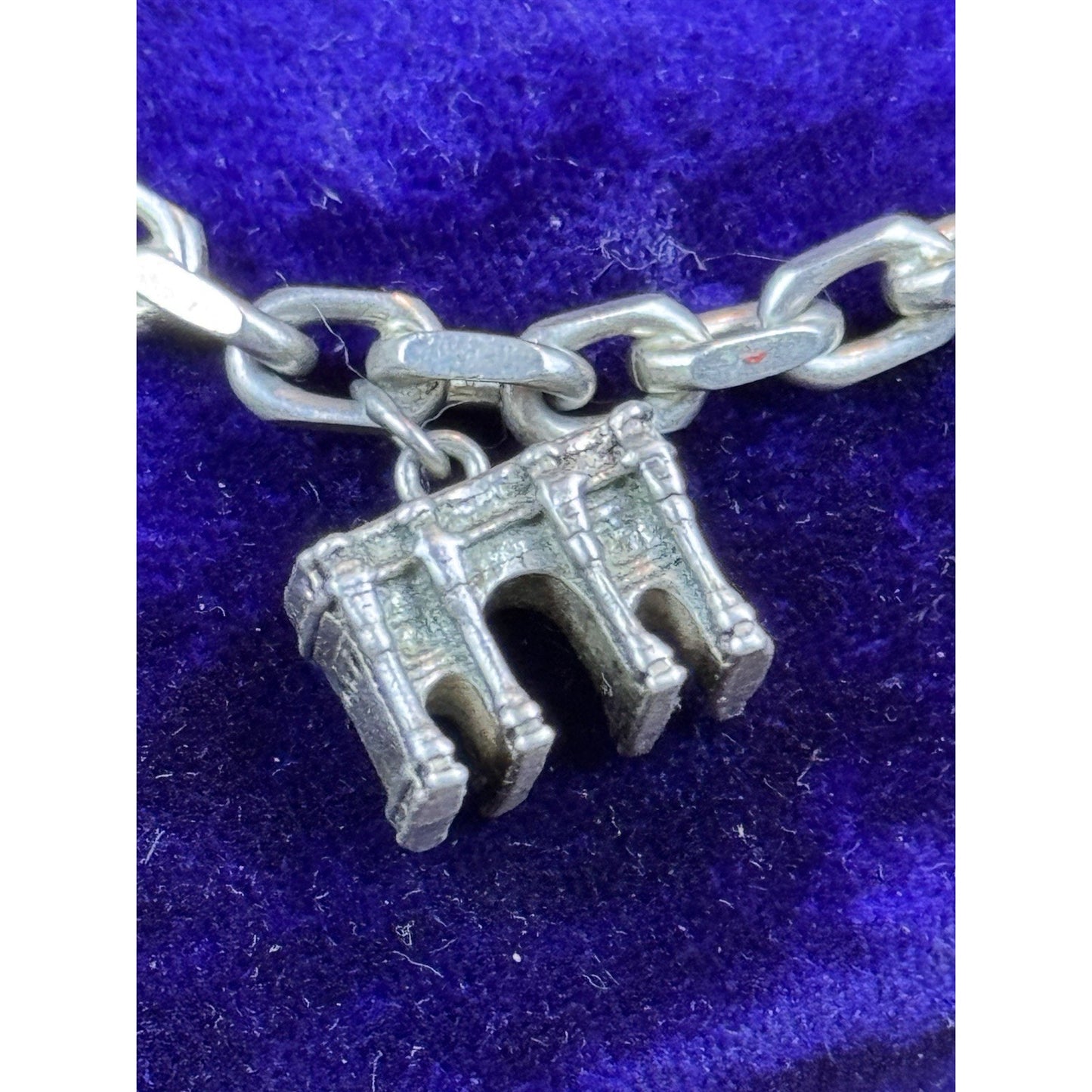 Vintage 800 Silver Charm Bracelet Geneva Swiss Travel Charms 6.25” Continental