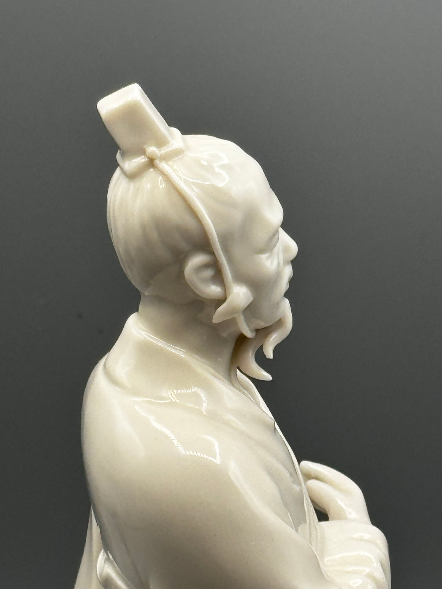 Vintage Blanc de Chine Scholar Figurine Standing Chinese Gentleman 11”