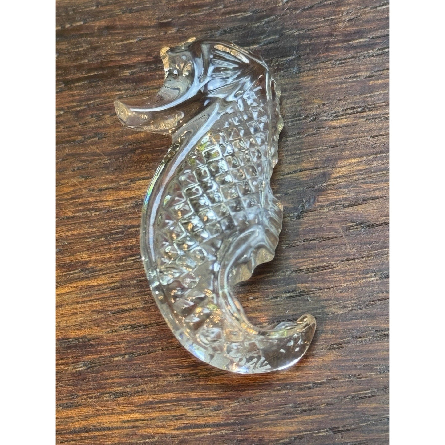 WATERFORD CRYSTAL SEAHORSE BROOCH PIN 1.75” In Original Box