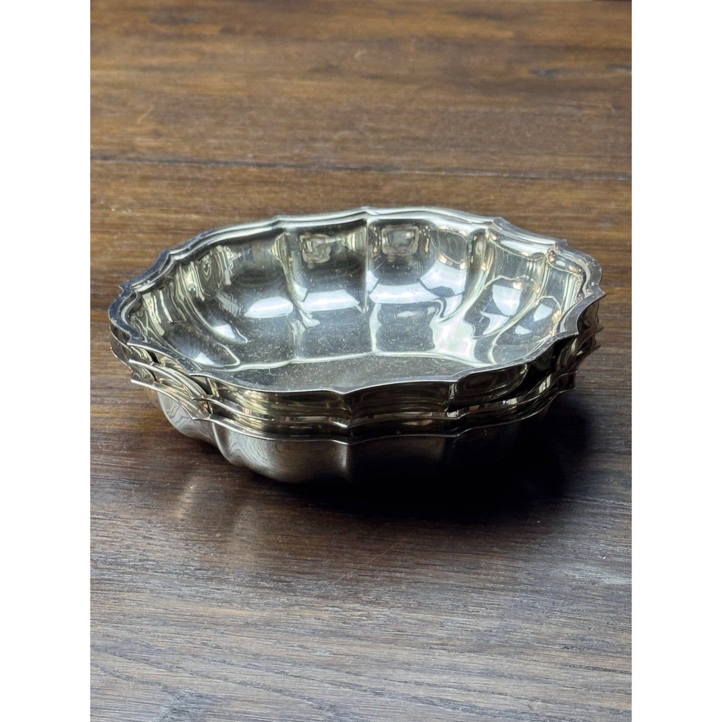 Silverplate Chippendale Nut Bowls Set of 3 International Silver 5.75”