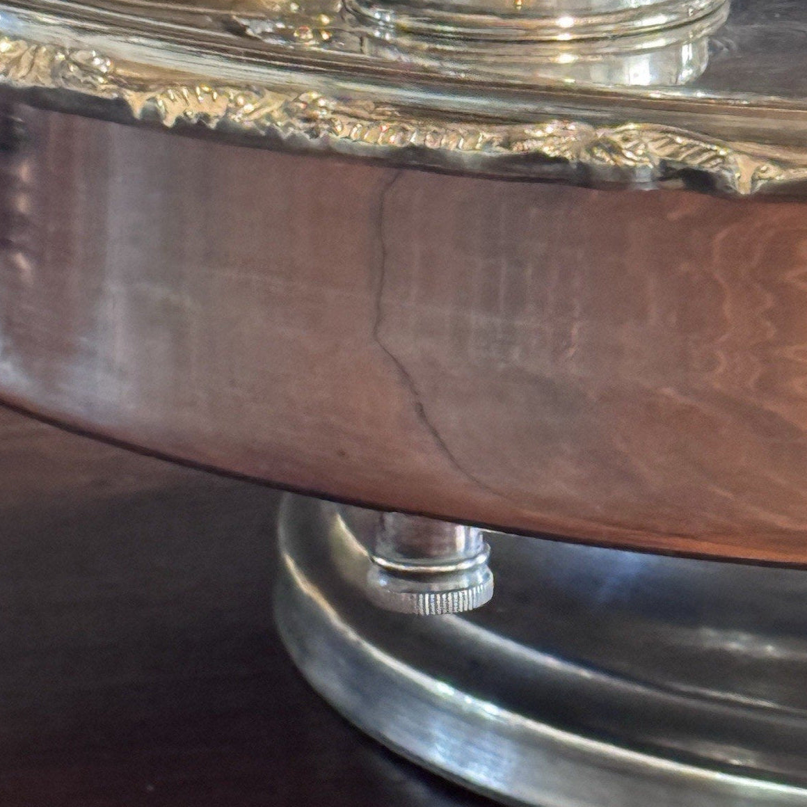 Silverplate Bain Marie Lazy Susan Server Chafing Dish 3 Covered Entree Set