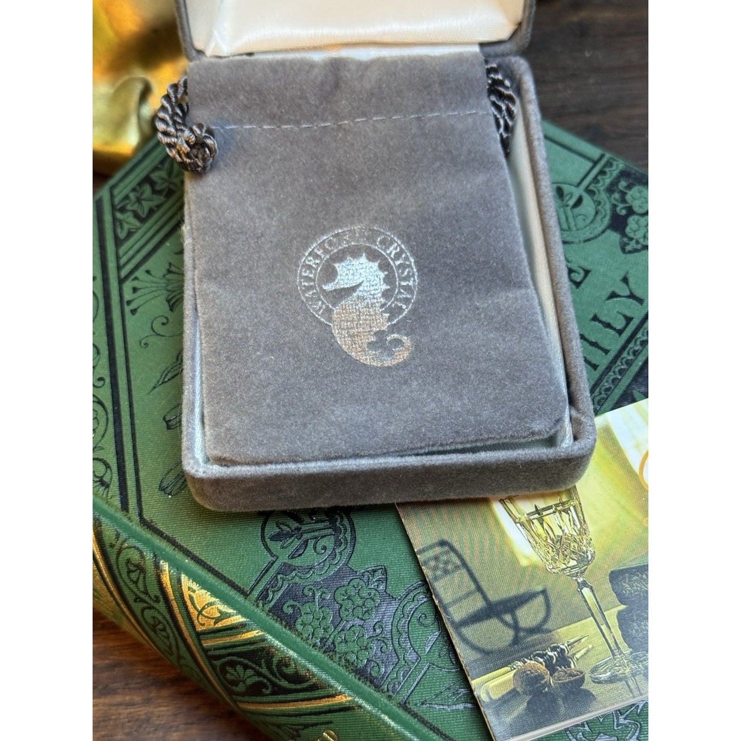 WATERFORD CRYSTAL SEAHORSE BROOCH PIN 1.75” In Original Box