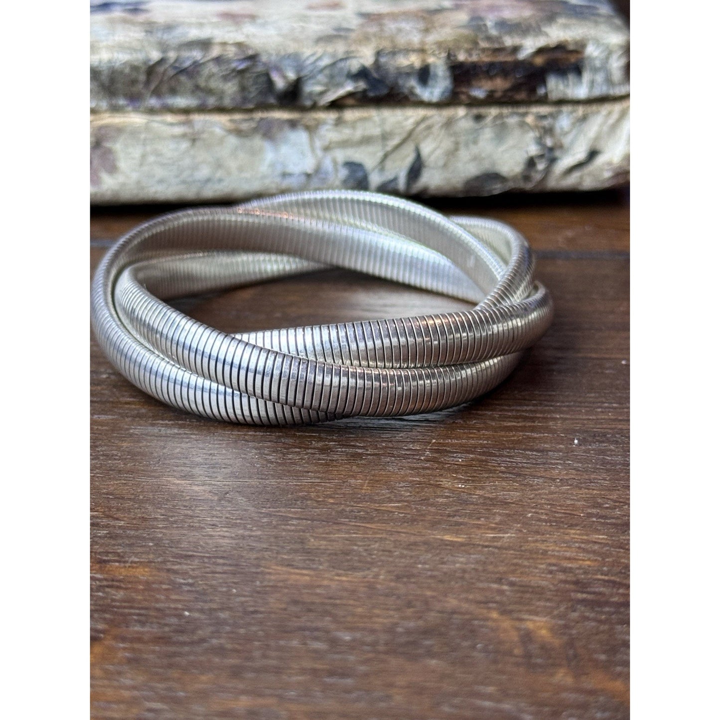 Frederic Duclos Sterling Silver Triple Snake Chain Bracelet 7” Signed 925