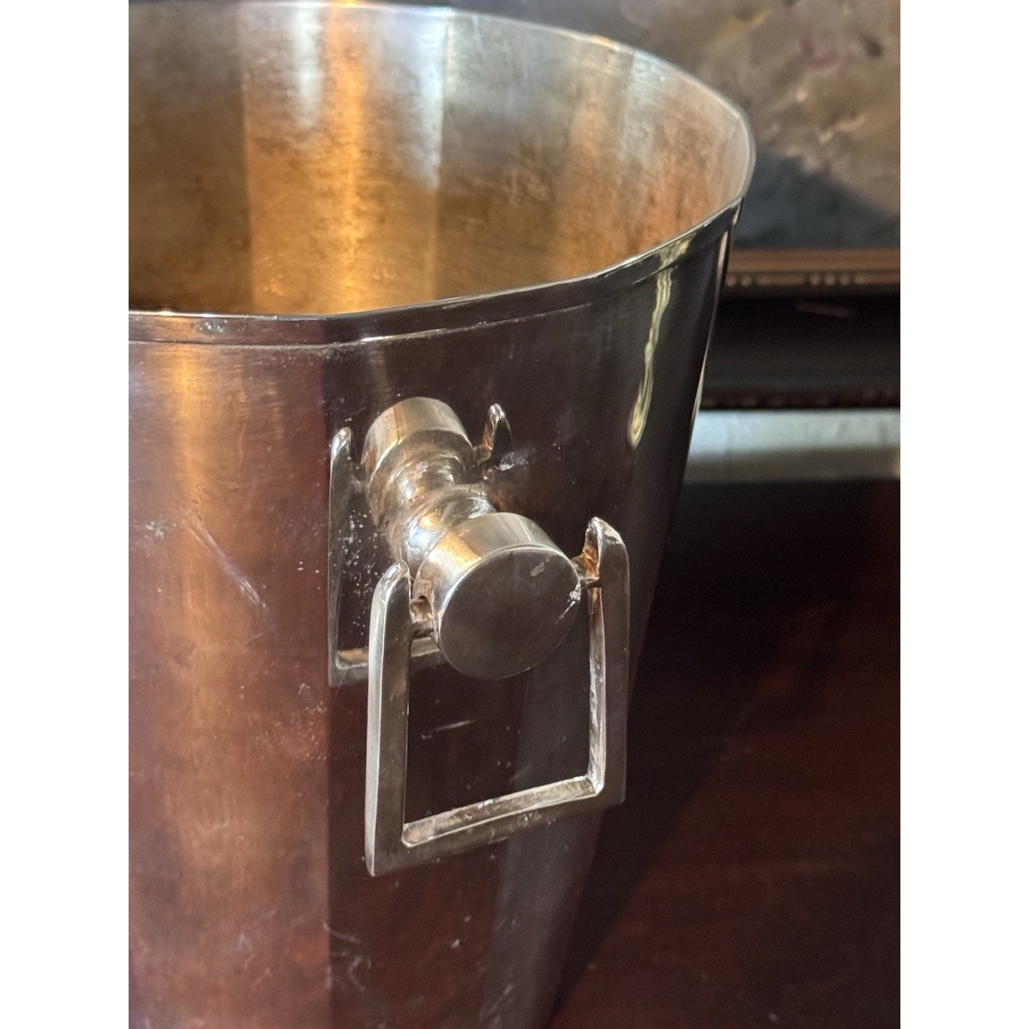 Silverplate Champagne Cooler De Venoge Epernay Ice Bucket 9” Wide 8” H