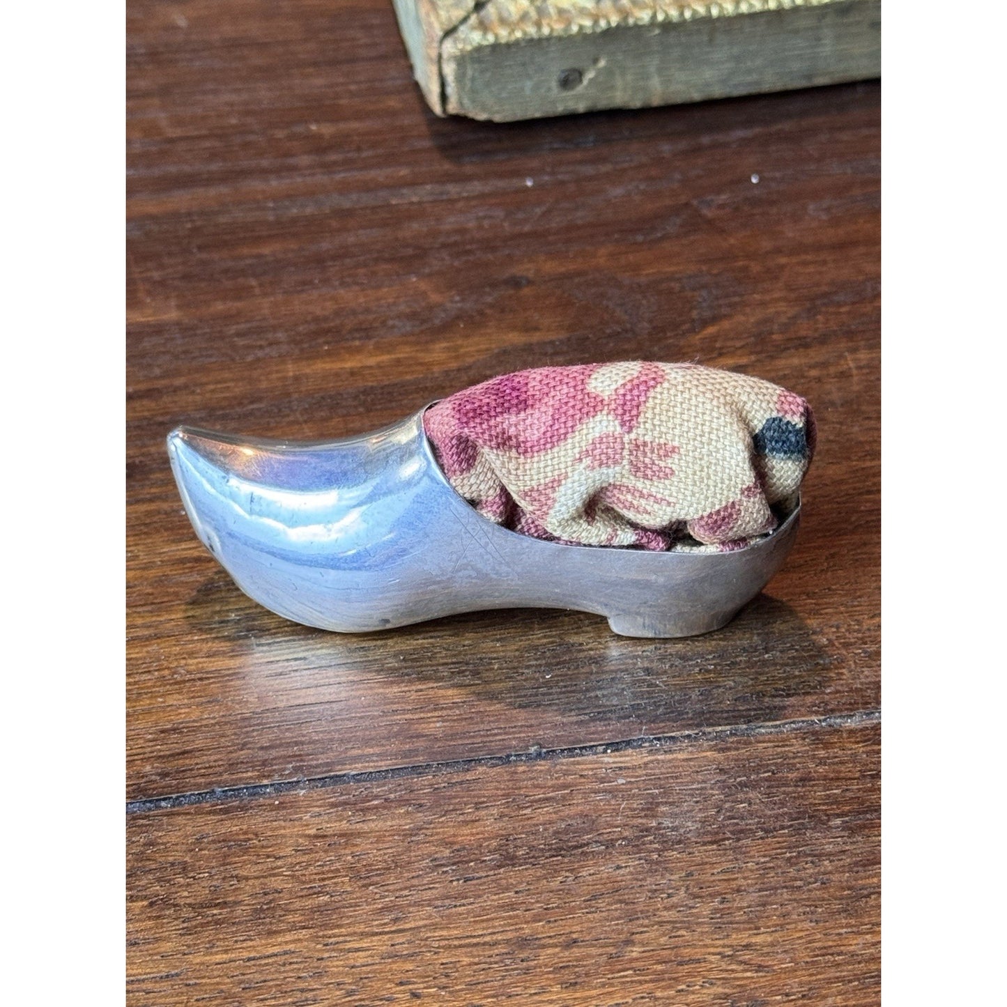 Vintage Sterling Silver Shoe Pin Cushion 3.5” Weighted Sewing Collectible