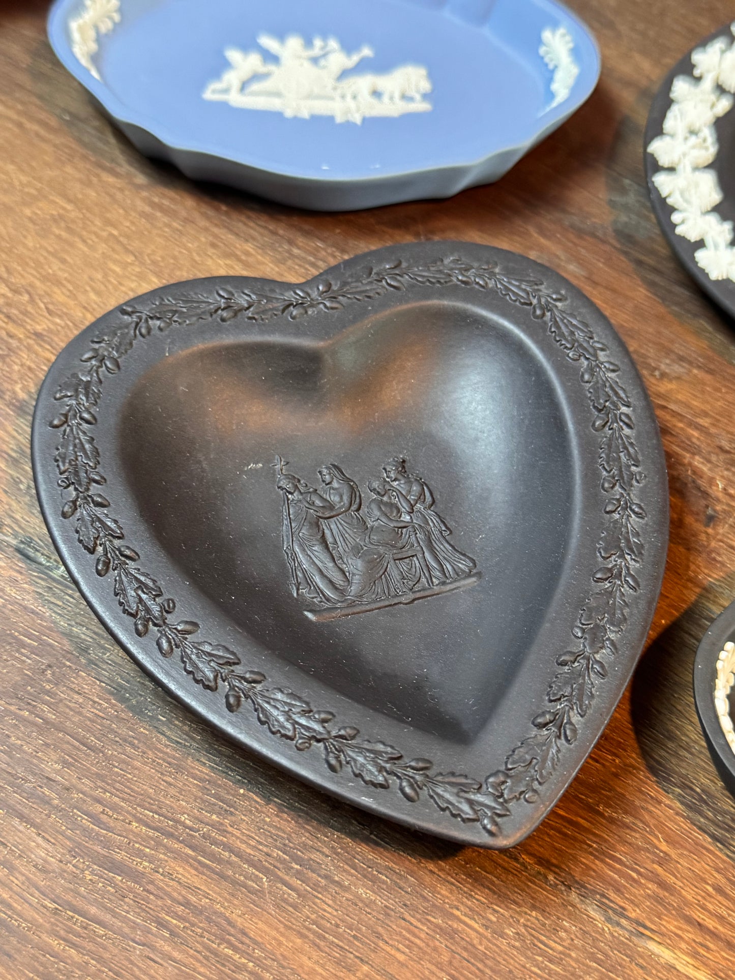 Vintage Wedgwood Black Heart Trinket Dish 1963 England 4.5”