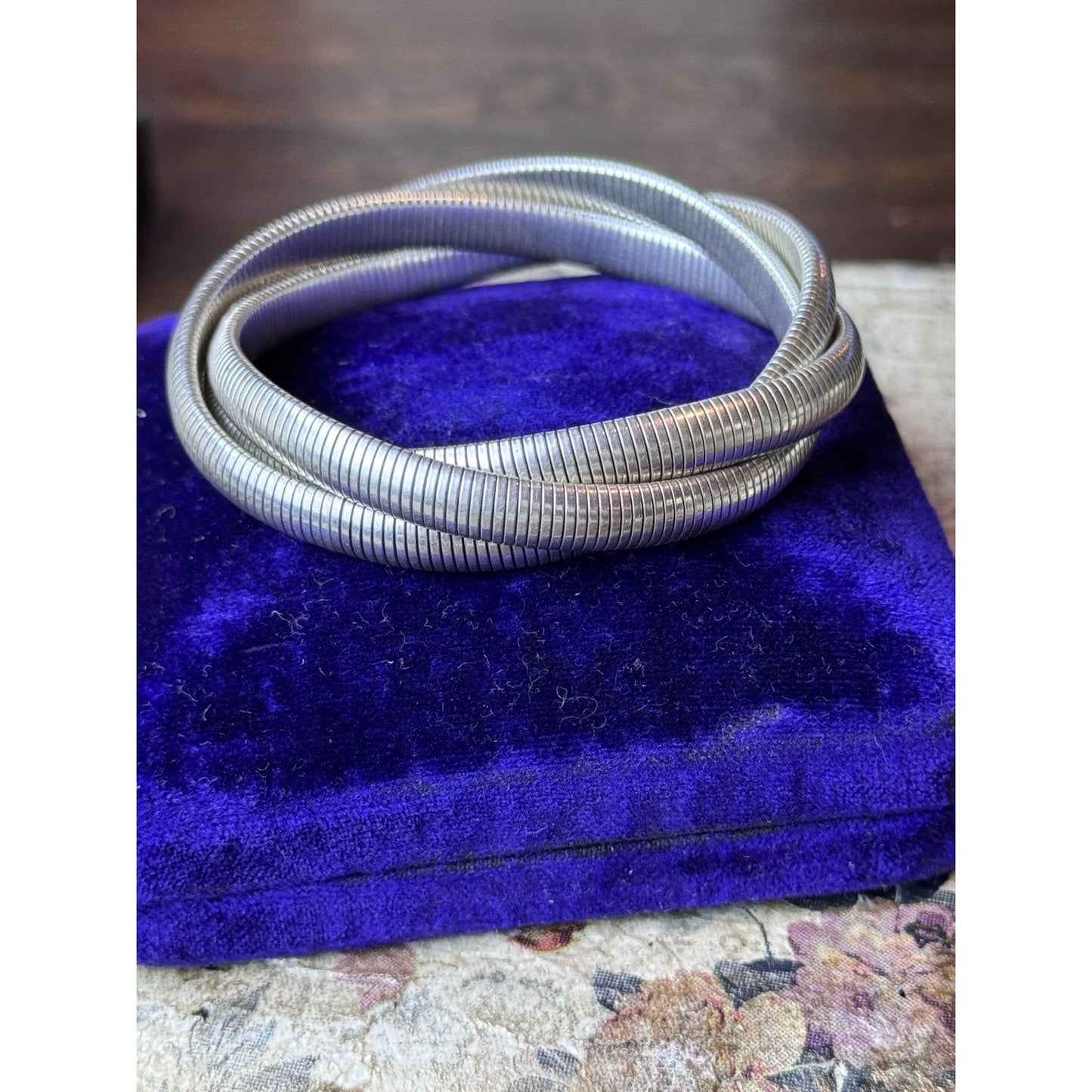 Frederic Duclos Sterling Silver Triple Snake Chain Bracelet 7” Signed 925