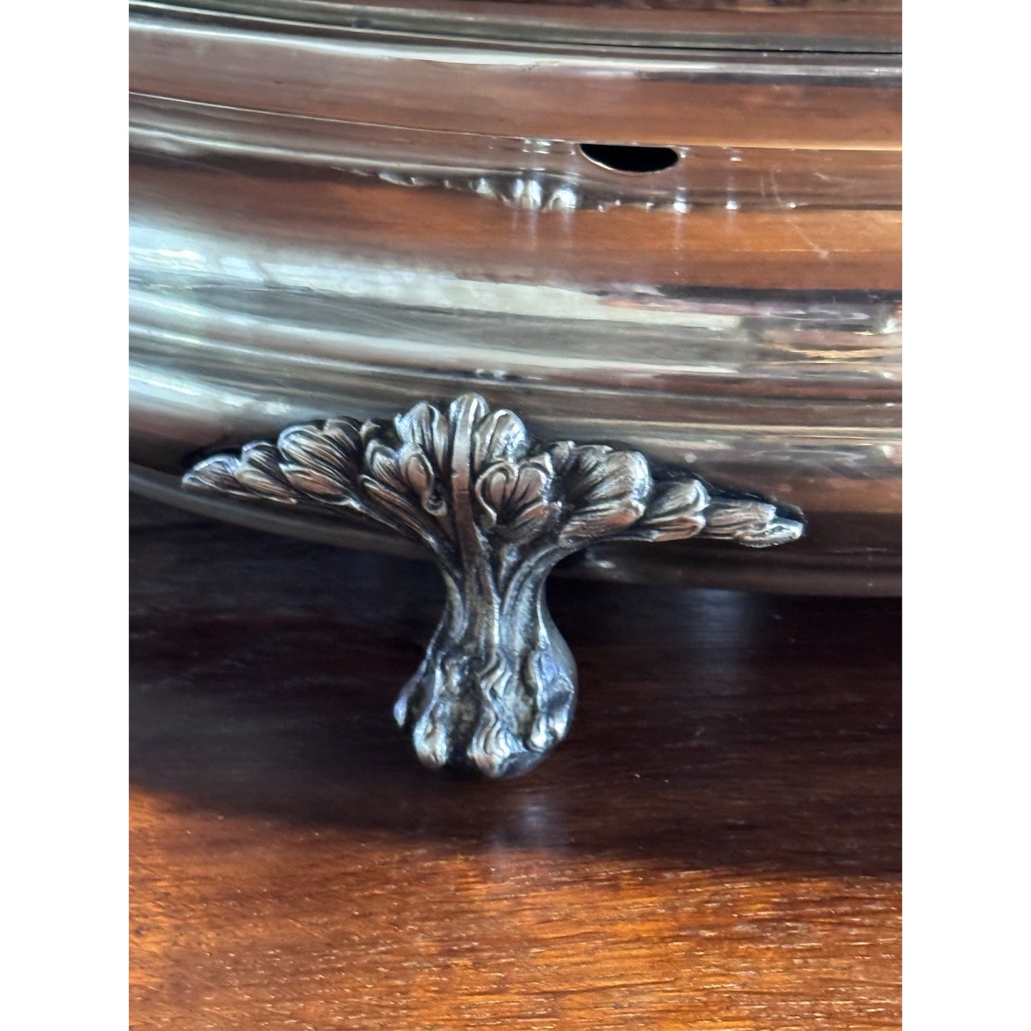 Antique French Silver Plate Entrée Warmer Footed CASSES & Cie