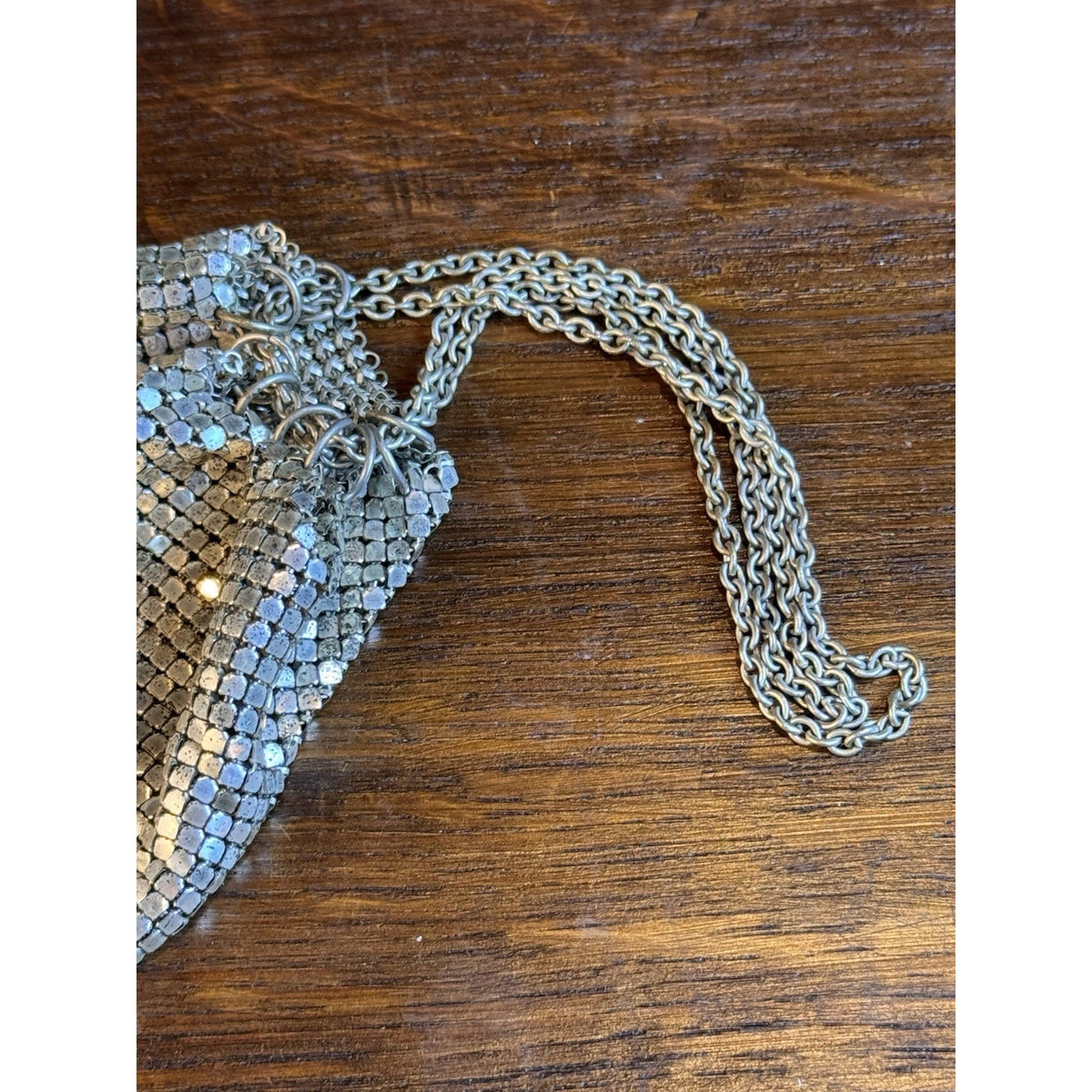 Antique Chatelaine Purse MESH Drawstring Reticule Ca. 1920s Art Deco