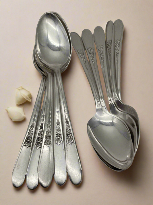 10 *WM Rogers & Son* 1941 PRISCILLA / LADY ANN Tea Spoons Silverplate IS