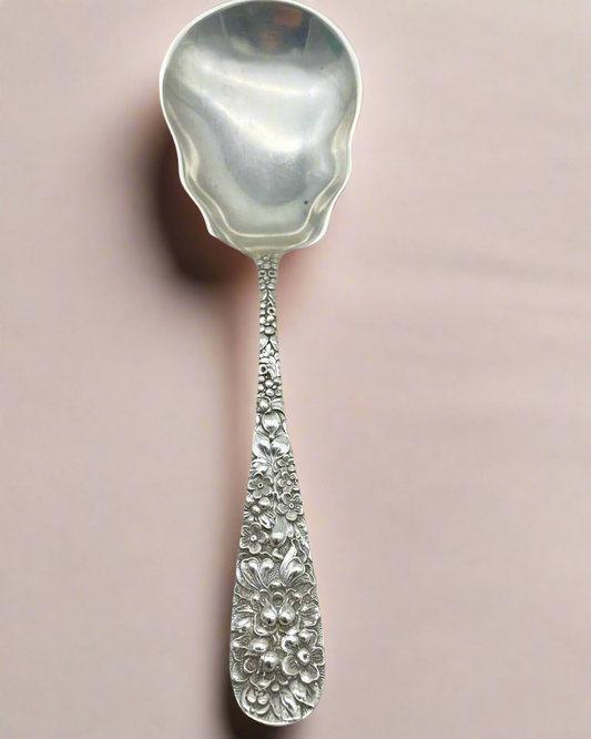 Vintage Stieff Rose Flatware Sterling Silver .925 Salad SERVING Spoon 8"