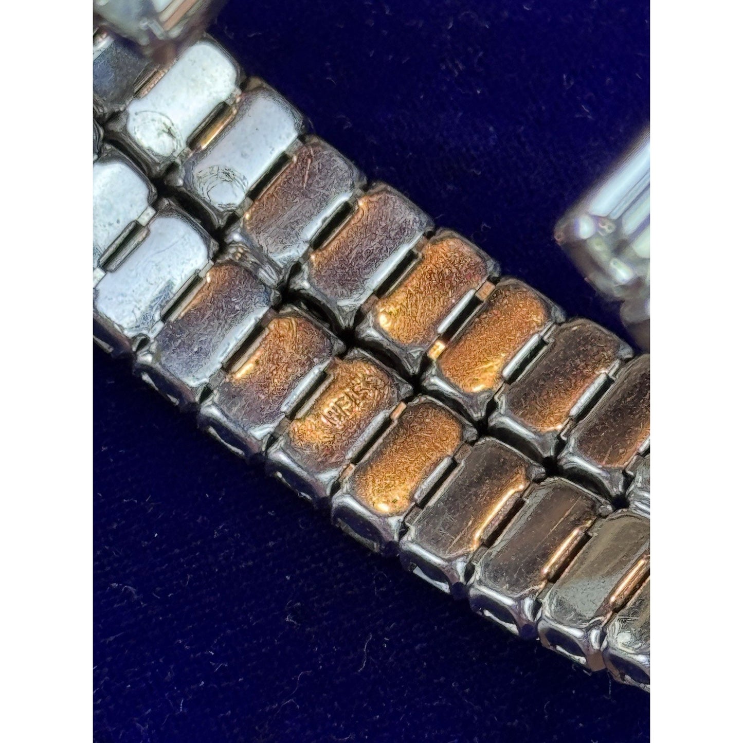 Weiss Rhinestone Cuff Bracelet Baguette Crystal Silvertone Signed 7” VINTAGE