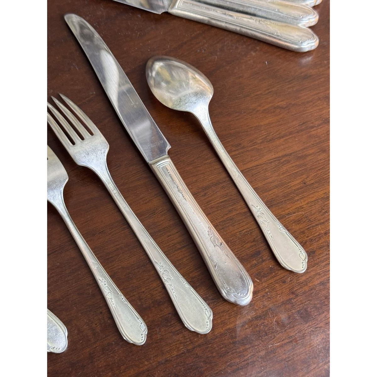 Silverplate Flatware Set Wm A Rogers Oneida 24 Pc Service For 6 Vintage 9.5”