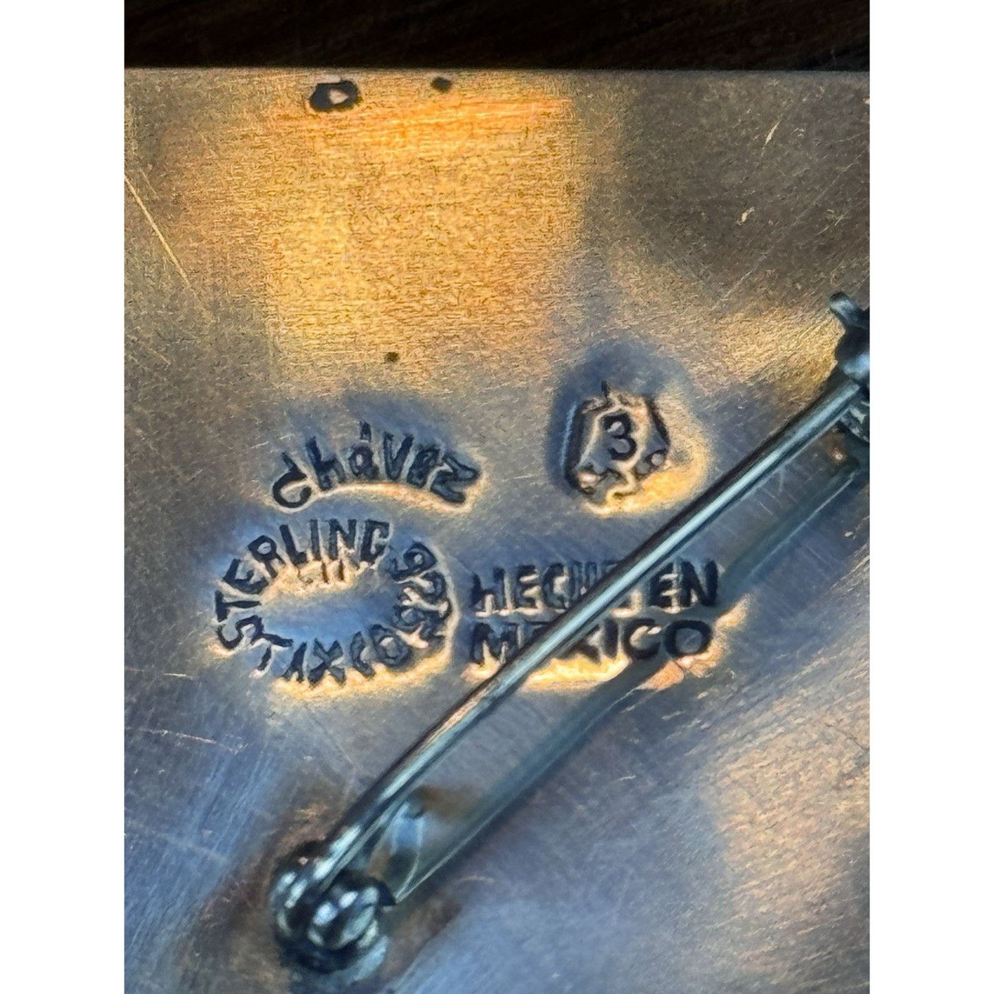 Vintage Sterling Silver Brooch Chavez Taxco Mexico Maze Modernist Eagle 3