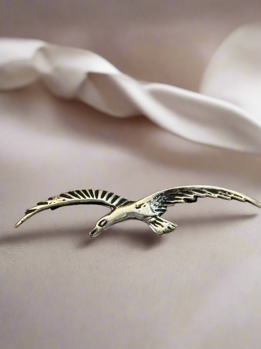 Silver Seagull Brooch Pin Signed MEXICO SILVER