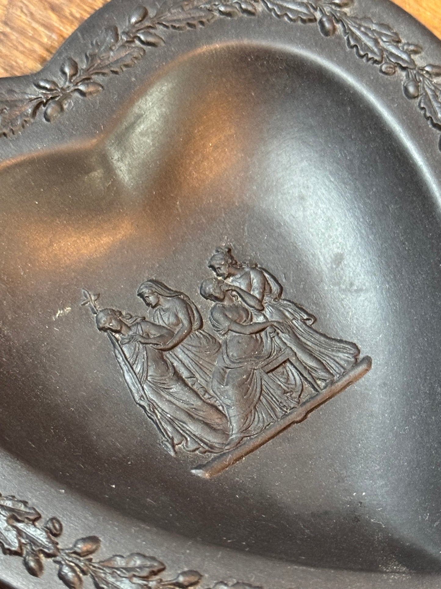 Vintage Wedgwood Black Heart Trinket Dish 1963 England 4.5”