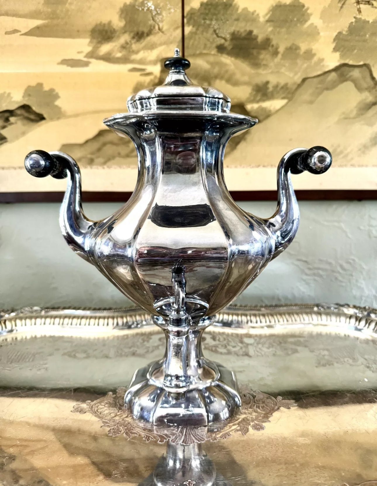 Antique Silverplate Drink Dispenser JAMES DIXON - SHEFFIELD Estate Find