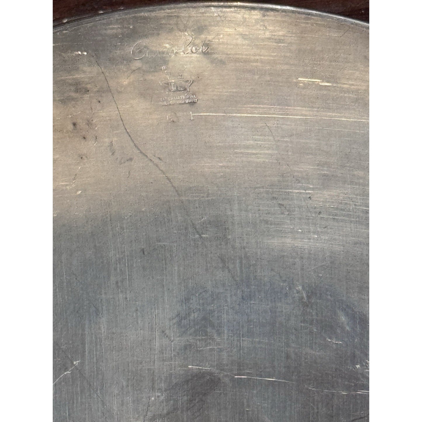Silverplate Gallery Tray 12” Round Camelot Pattern IS Silver Ornate Serving Tray