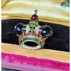 Trifari Brooch Coronation Crown Sterling Silver Alfred Philippe Pat 137542 1.25”