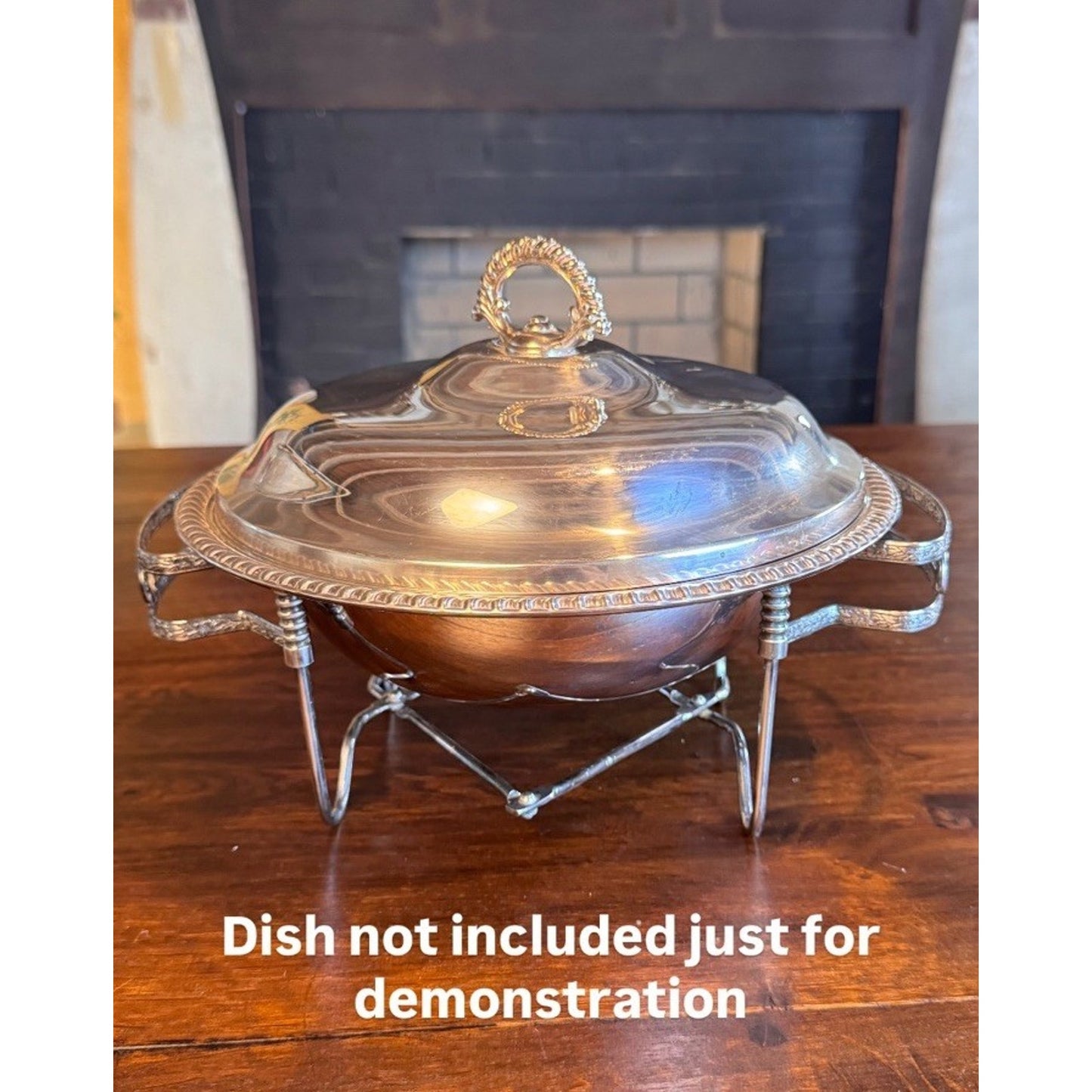 Silverplate Expandable Casserole Trivet Vintage Folding Stand Floral Ornate