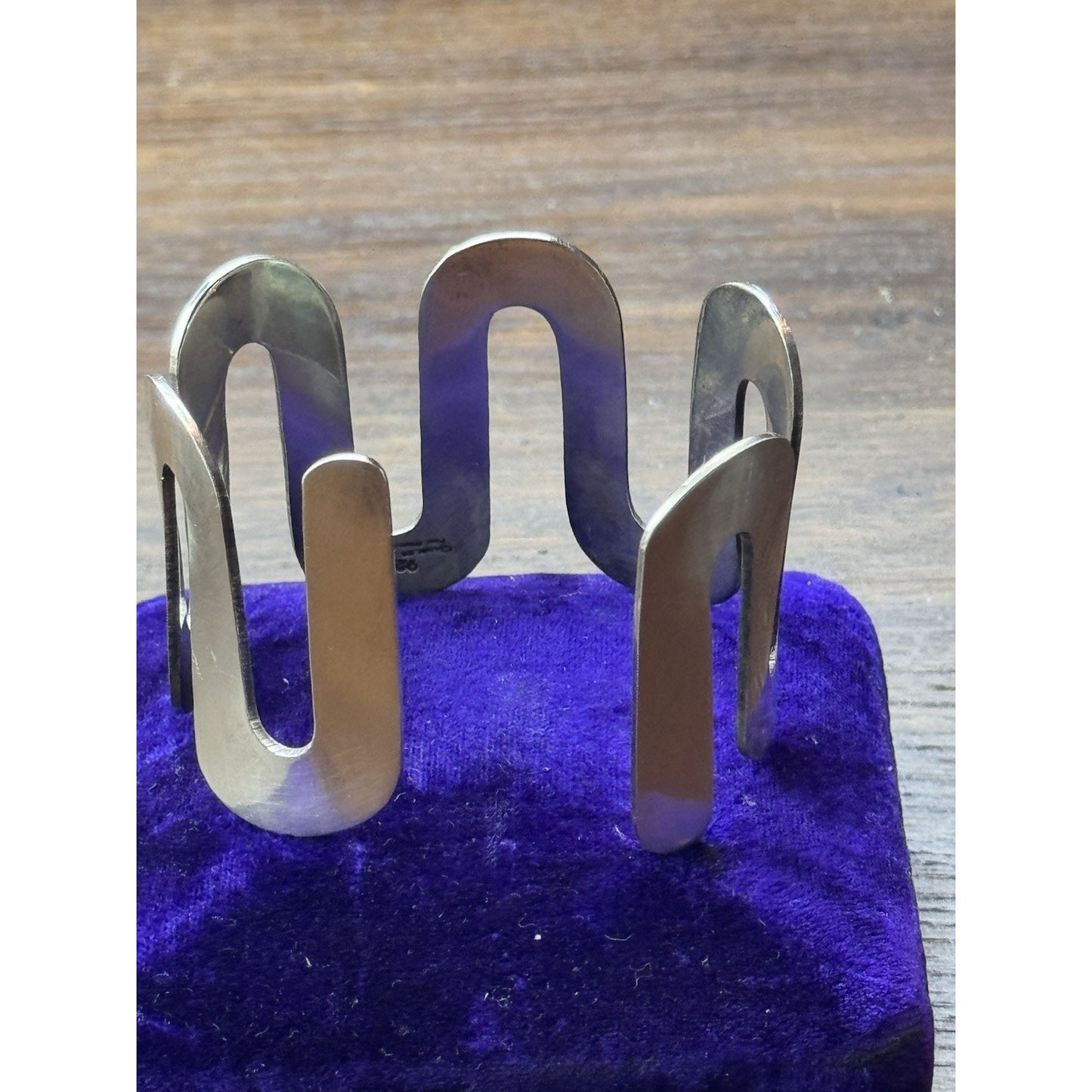 Charles Albert Cuff Bracelet Sterling Silver Modernist Sculptural 7” 57.9g
