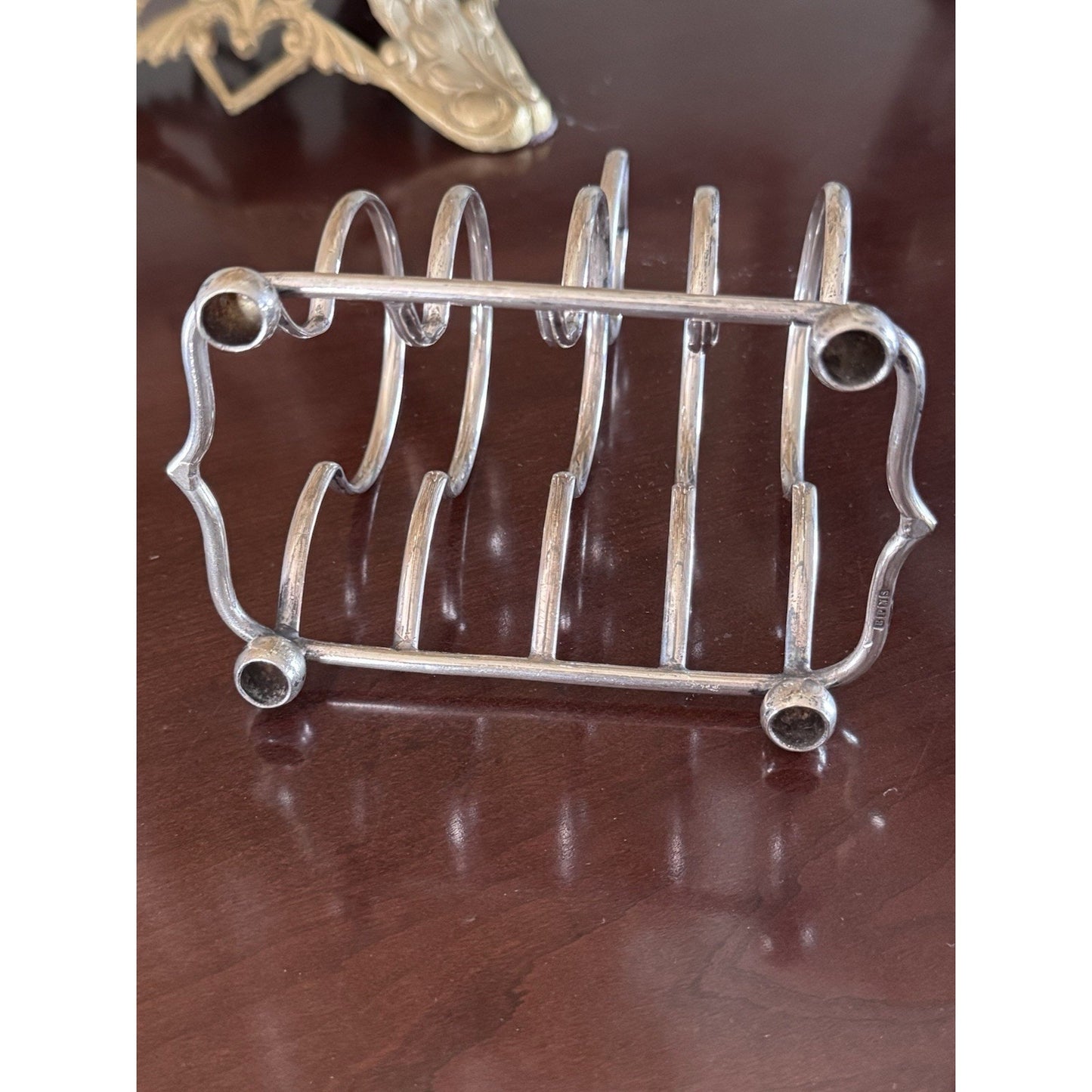 English Silverplate Toast Rack 4 Slice EPNS Vintage Breakfast Table 5”