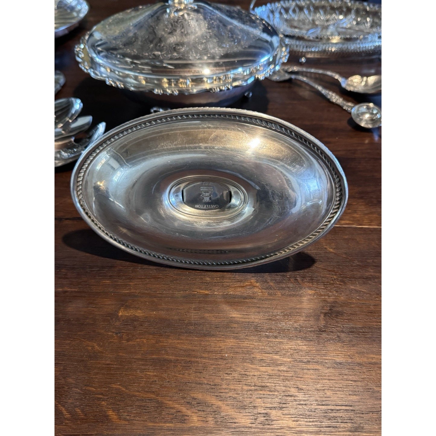 Silverplate Gravy Boat International Silver Castleton attchd Underplate Vintage