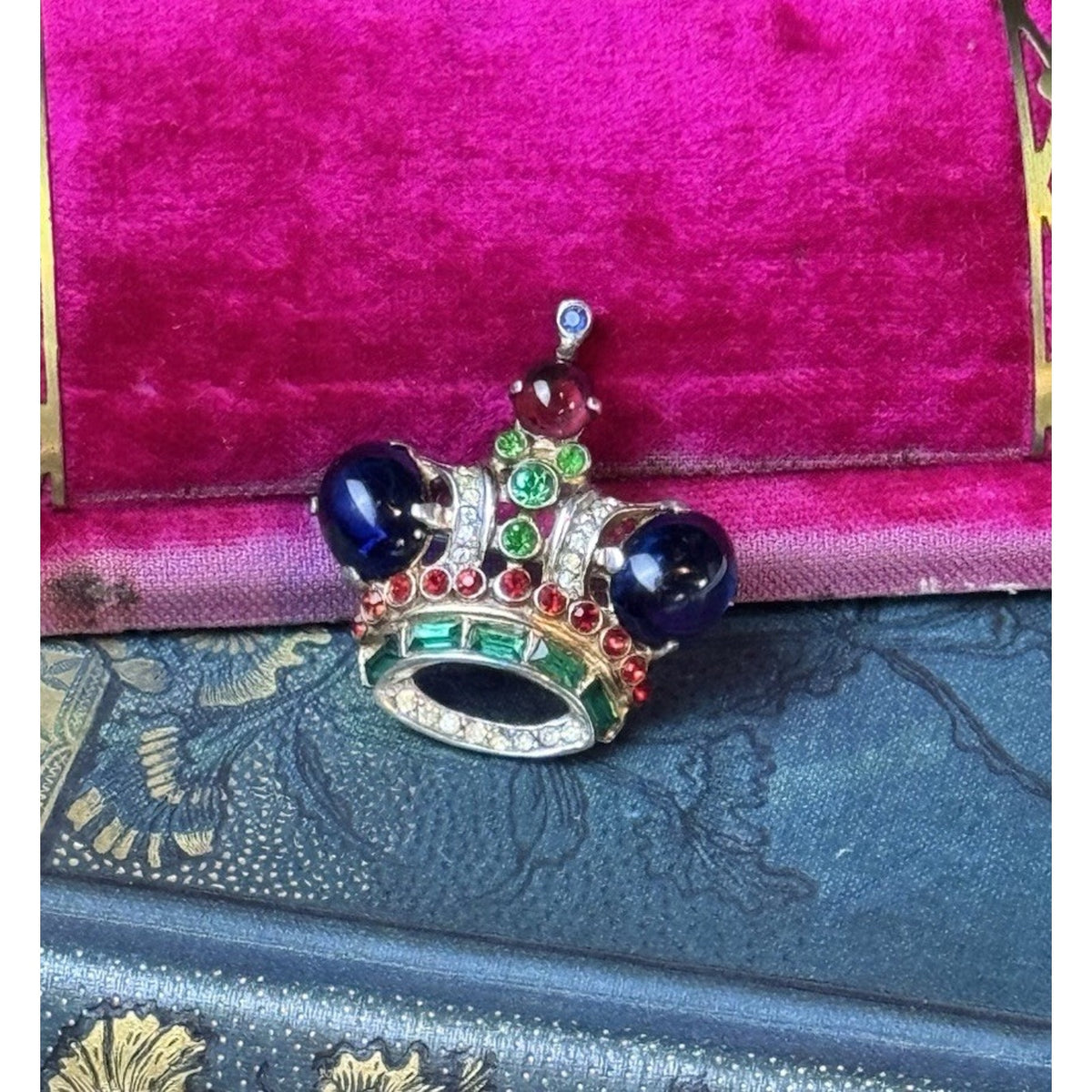 Trifari Brooch Coronation Crown Sterling Silver Alfred Philippe Pat 137542 1.25”