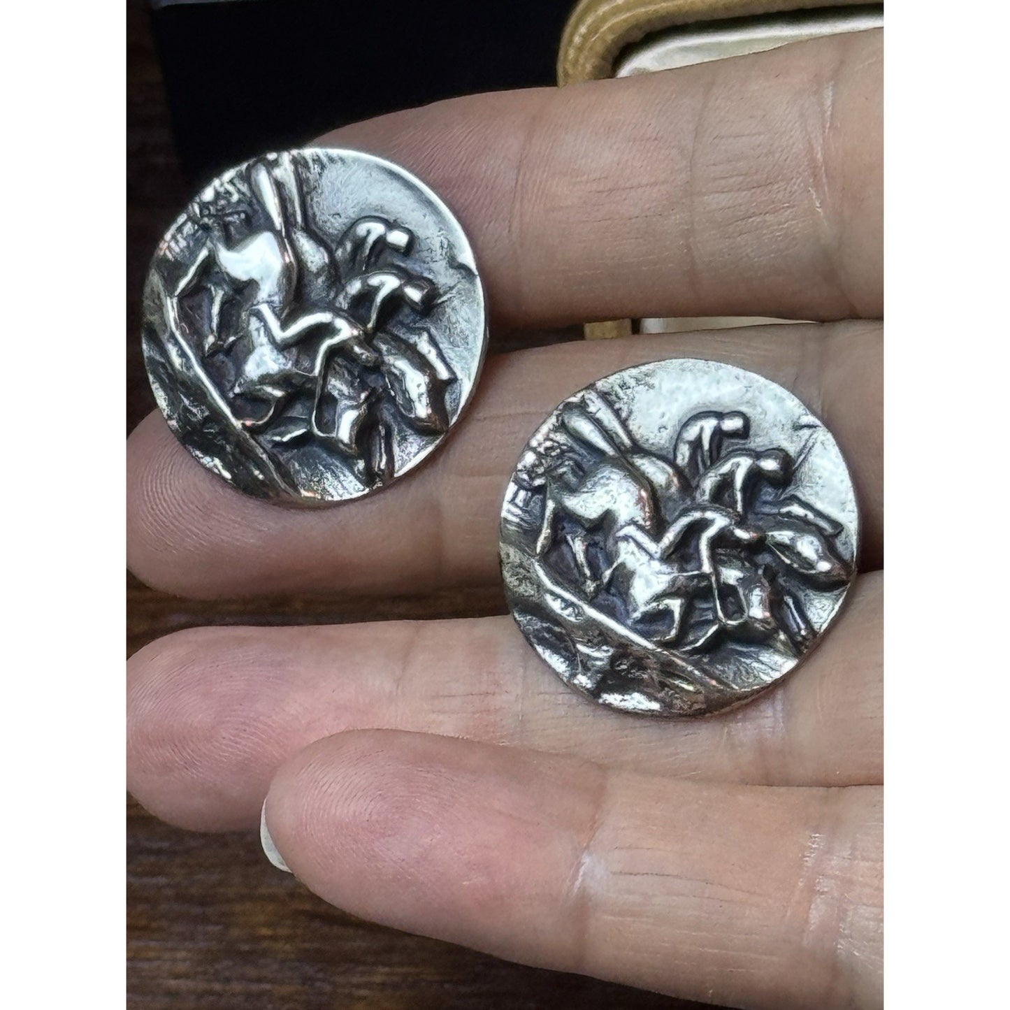 Vintage Sterling Horse Racing Cufflinks Equestrian Kentucky Derby Jockey 30g