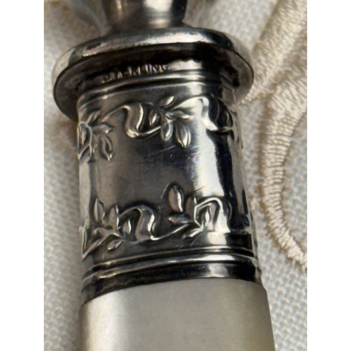 Mother Of Pearl Cake Pie Server Universal LF&G Sterling Ferrule 10.5”