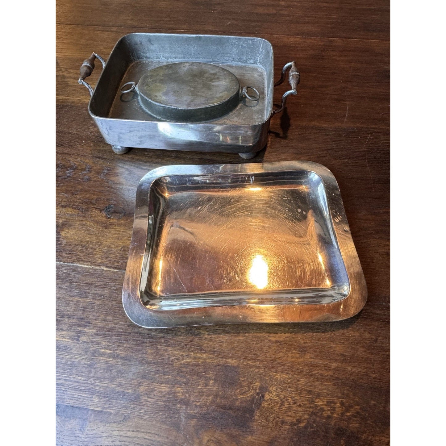 Antique Old Sheffield Silver on Copper Food Warmer 12.25” Georgian Victorian