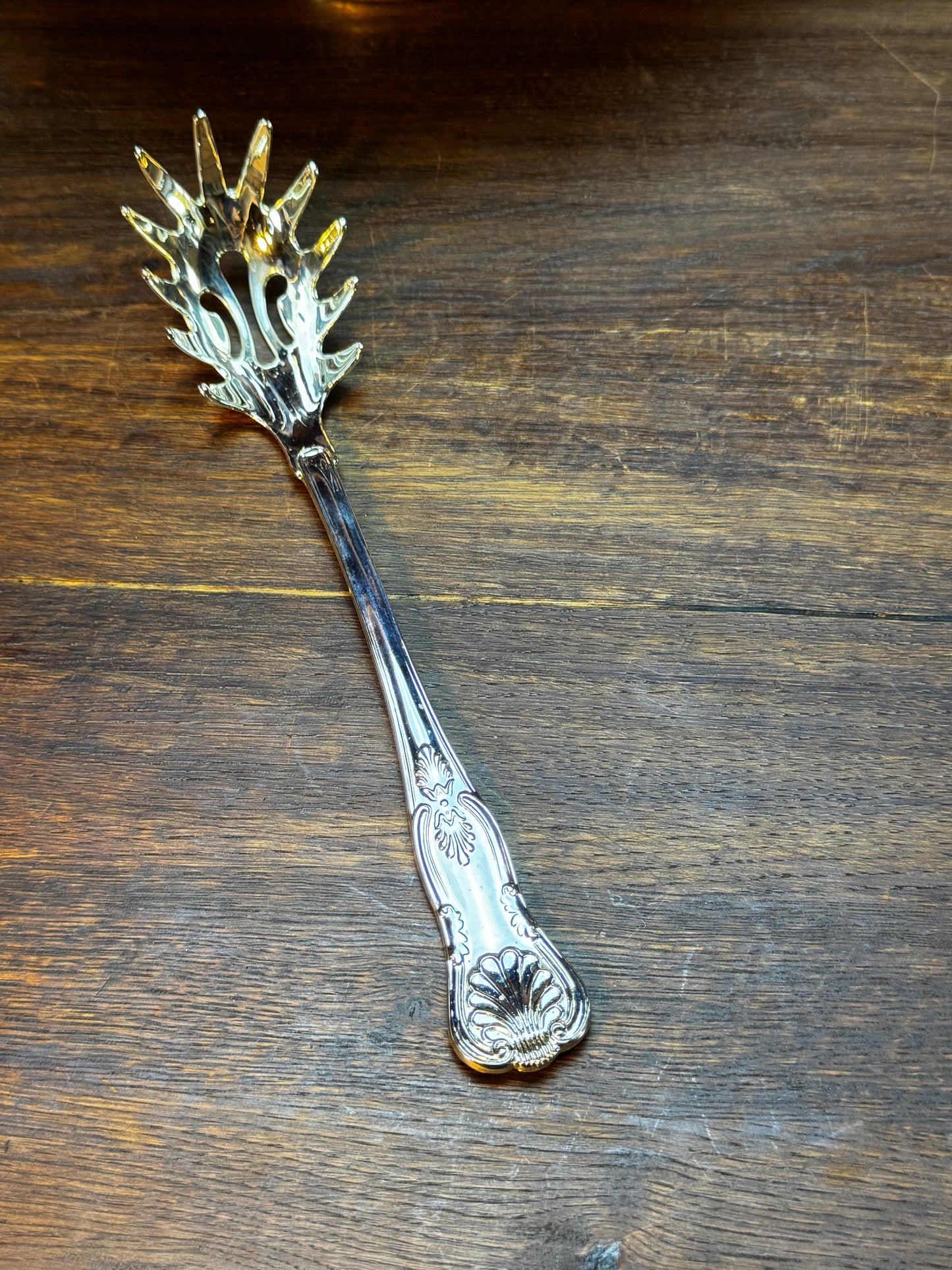 Vintage Silver Plate Pasta Server Kings Crown Pattern