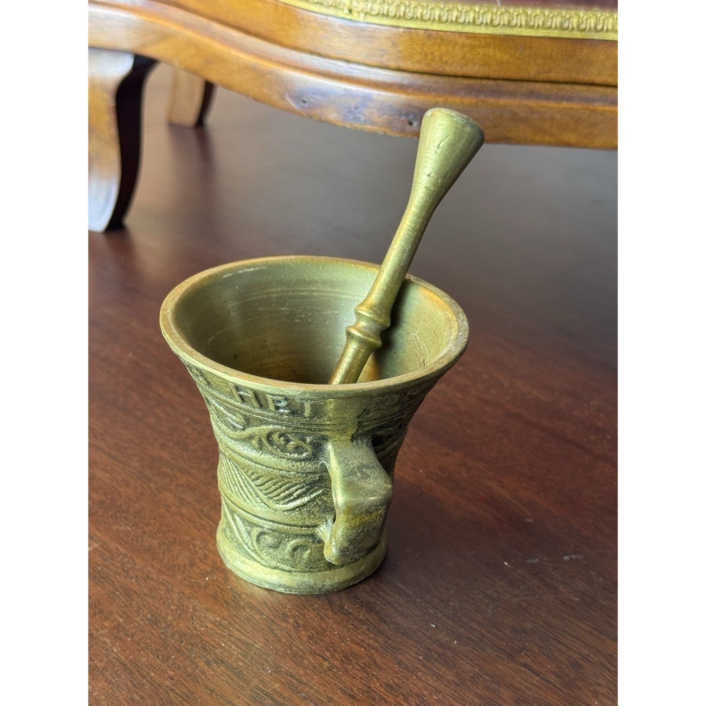 Vintage Brass Mortar & Pestle Peerage England Apothecary 3” Opening 2.5” H