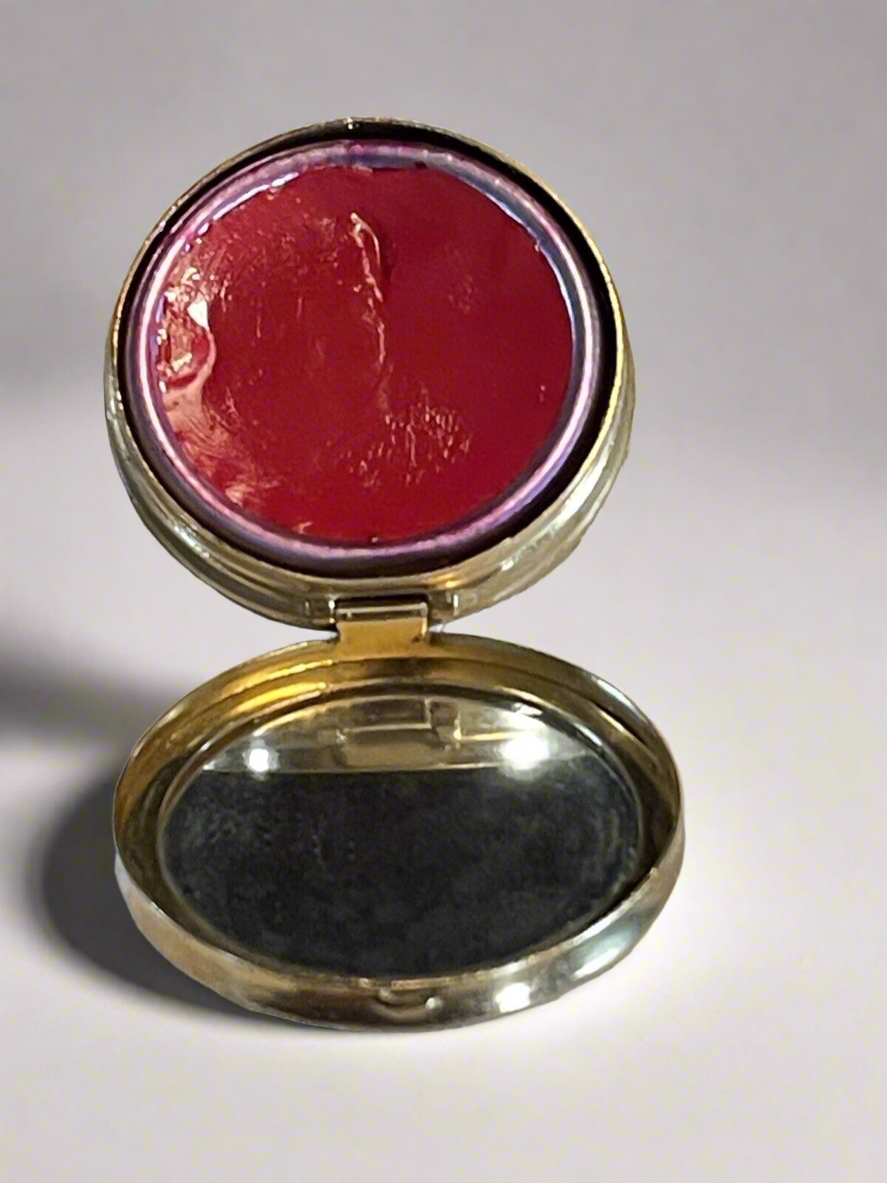 Vintage Rouge Compact with Mirror Du Barry Richard Hudnut Goldtone Cosmetics