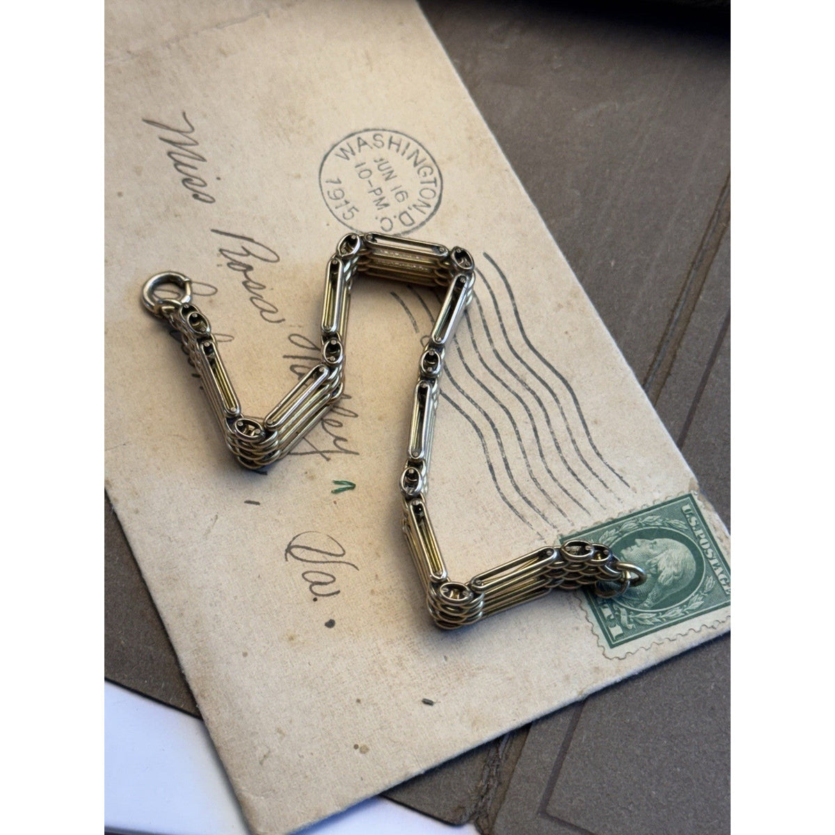 Antique Gold-Filled Gate Link Bracelet 7.25” Victorian STYLE