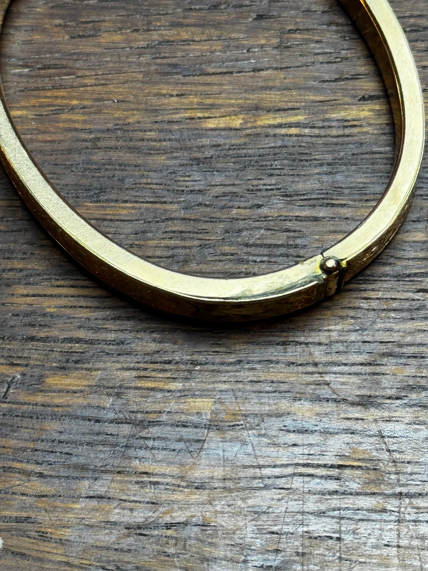 Antique Gold Filled Hinged Bangle Bracelet Safety Chain Engraved 6.5”