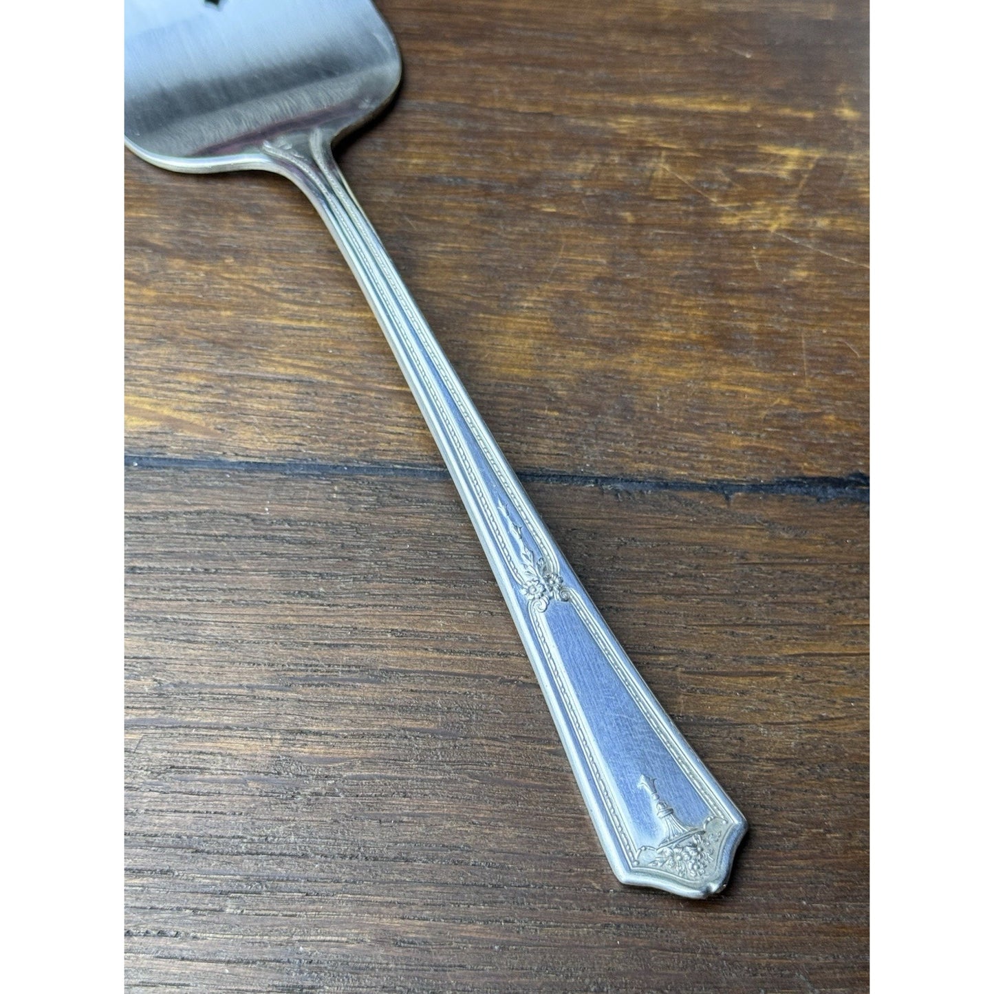 Vintage Bouquet Silverplate Pie Cake Server Pierced 10” Dessert Serving