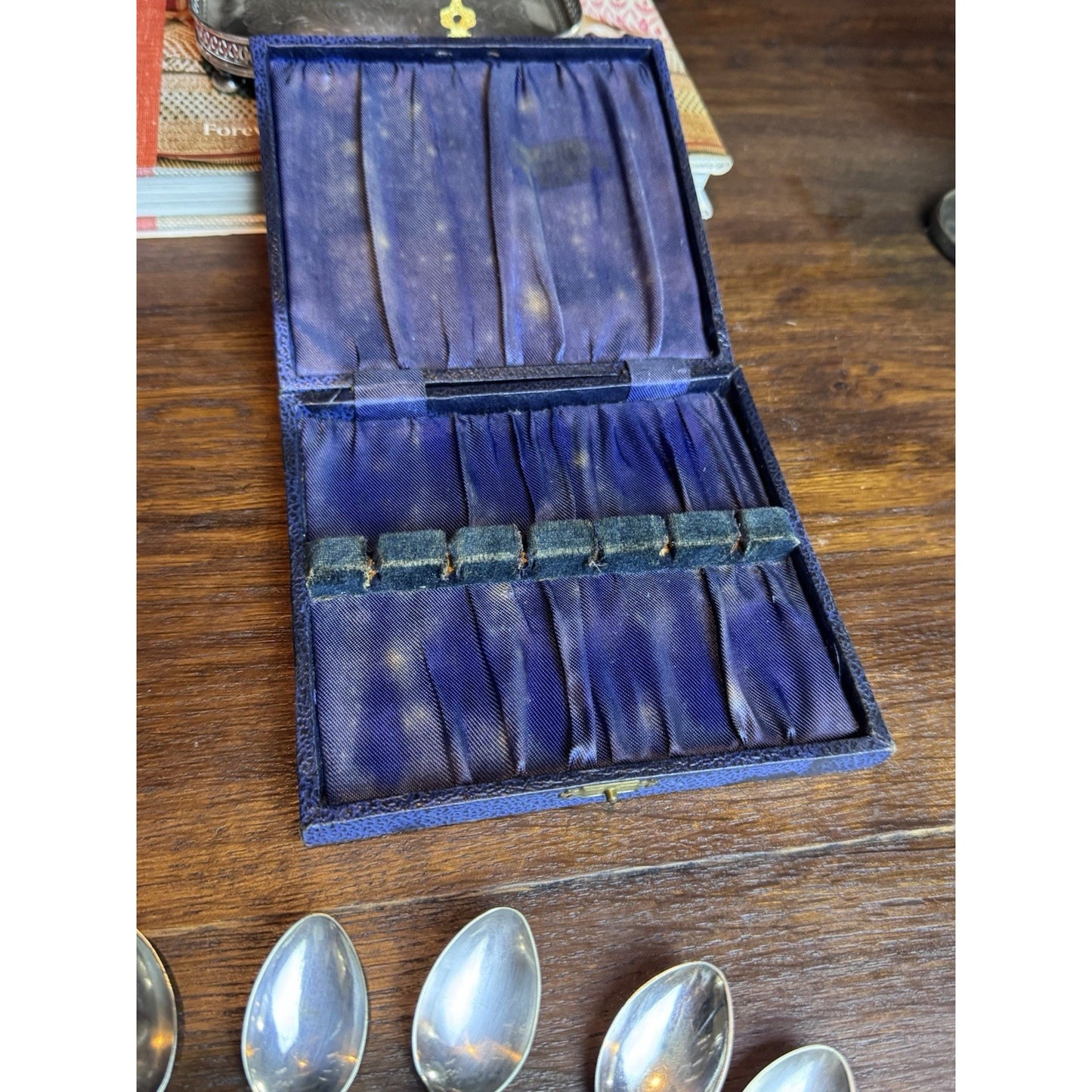 Vintage EPNS Silver Plate Demitasse Spoons in Original Presentation Case